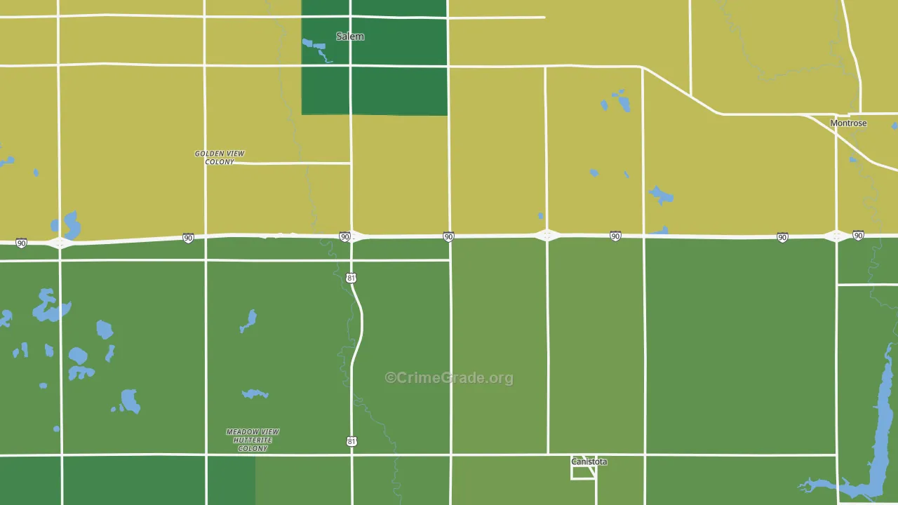 McCook County, SD Map of Theft Rates