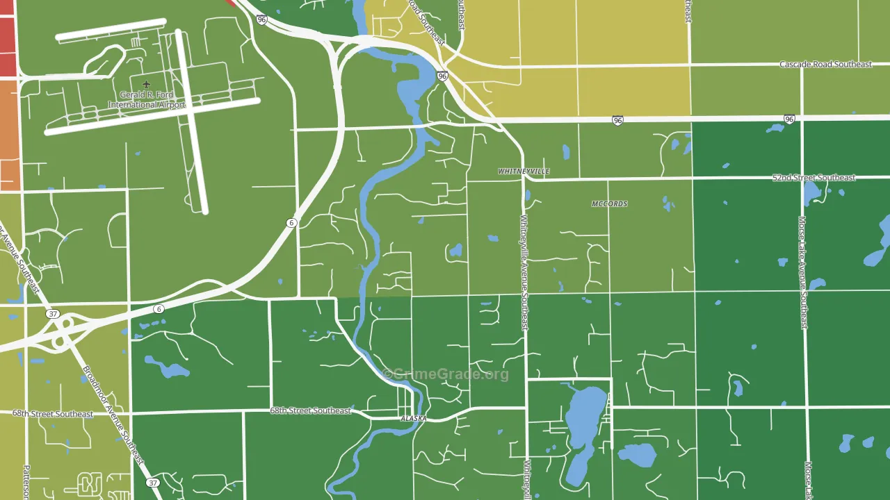 McCords, MI Map of Theft Rates