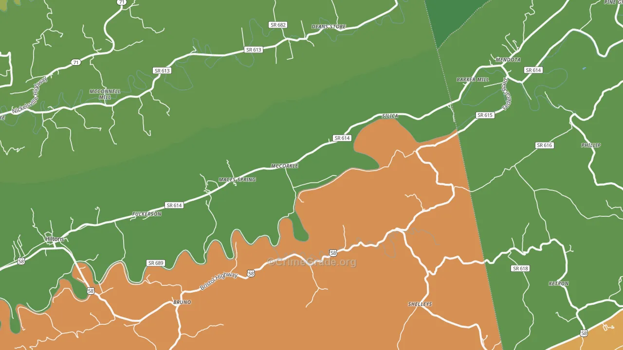 McCorkle, VA Map of Theft Rates
