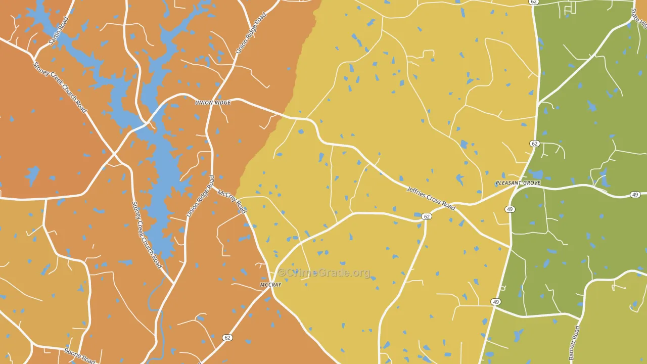McCray, NC Map of Theft Rates