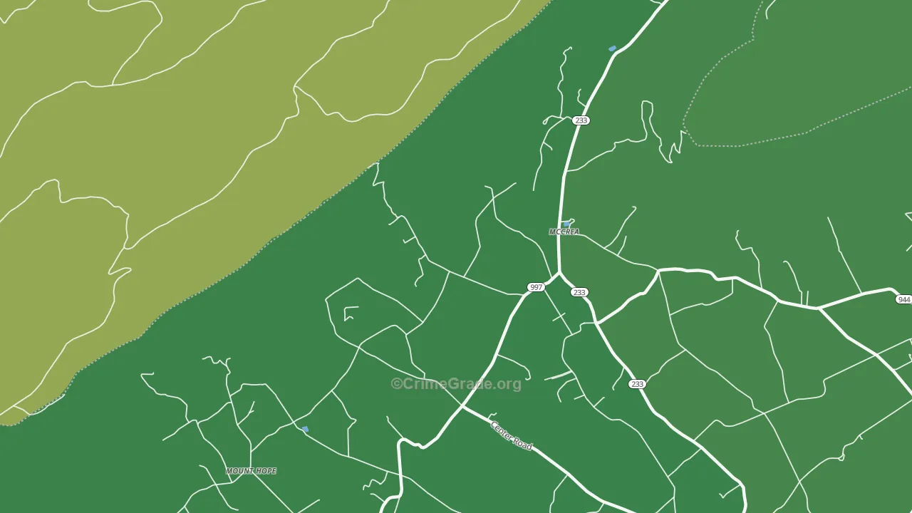 McCrea, PA Map of Theft Rates