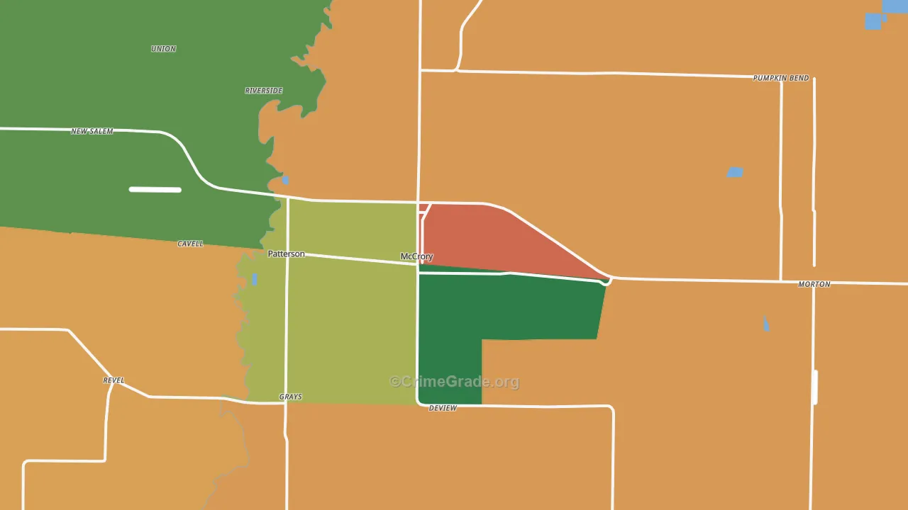 McCrory, AR Map of Theft Rates