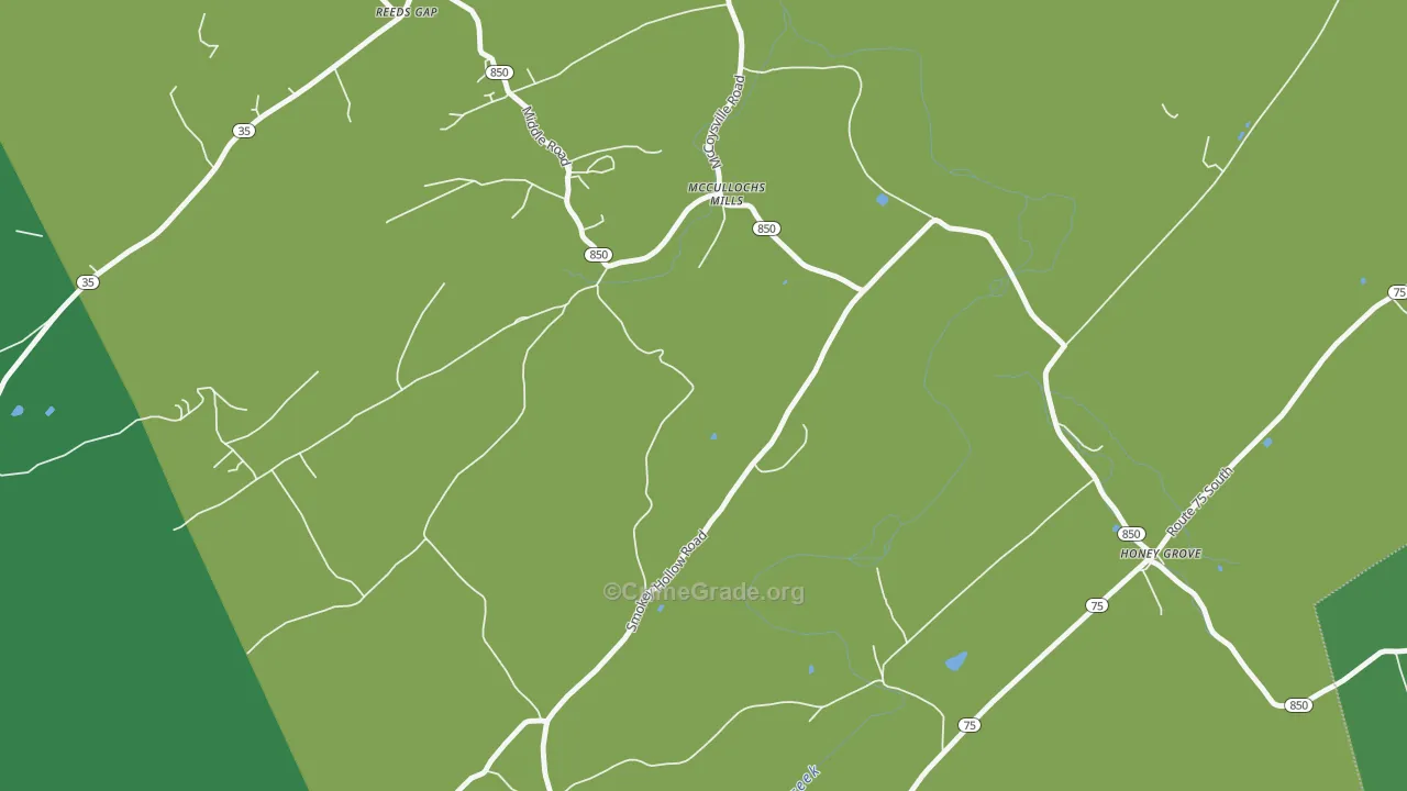 McCullochs Mills, PA Map of Theft Rates