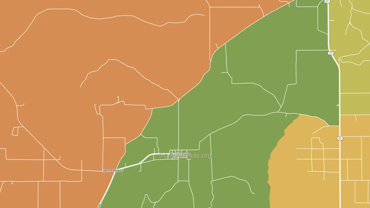 McCullough, AL Map of Theft Rates