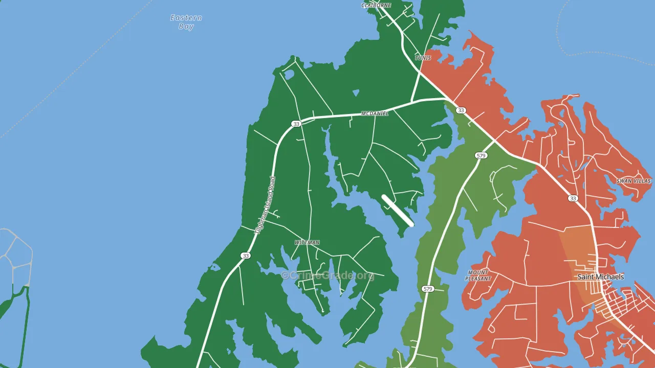Mcdaniel, MD Map of Theft Rates