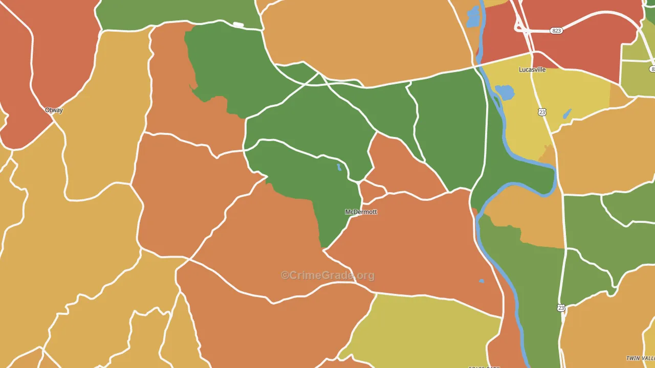 McDermott, OH Map of Theft Rates