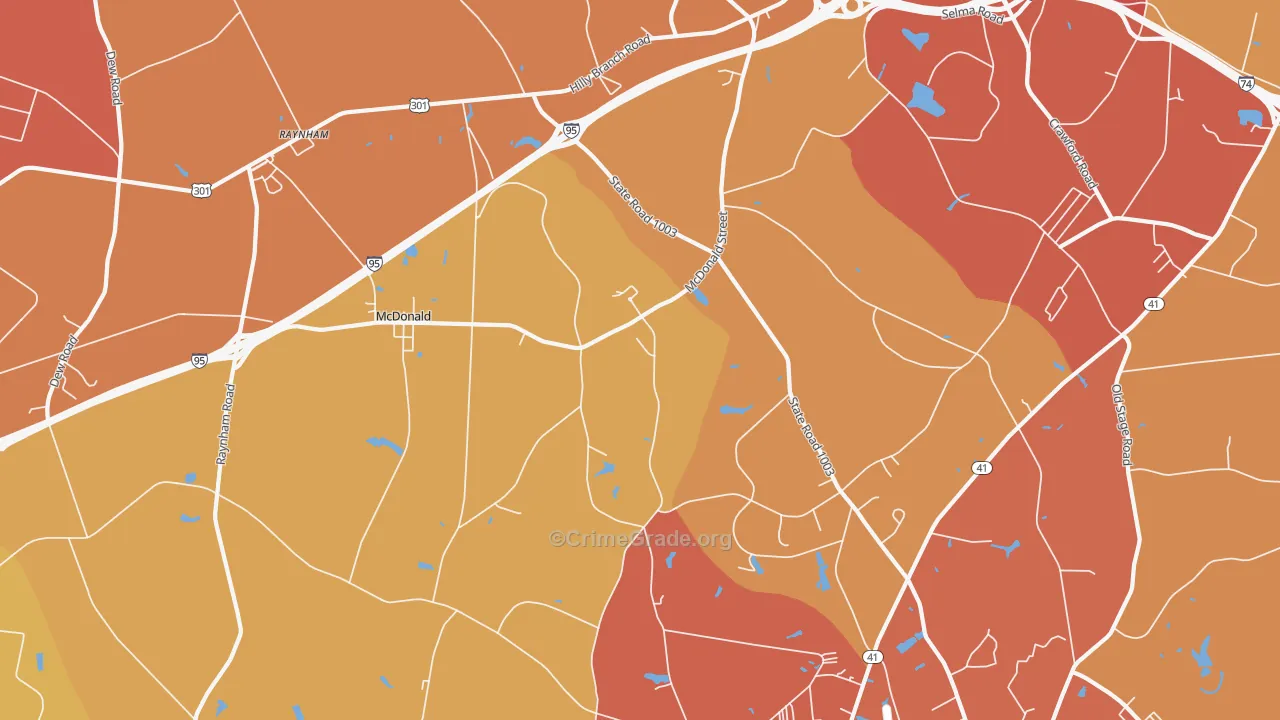 McDonald, NC Map of Theft Rates
