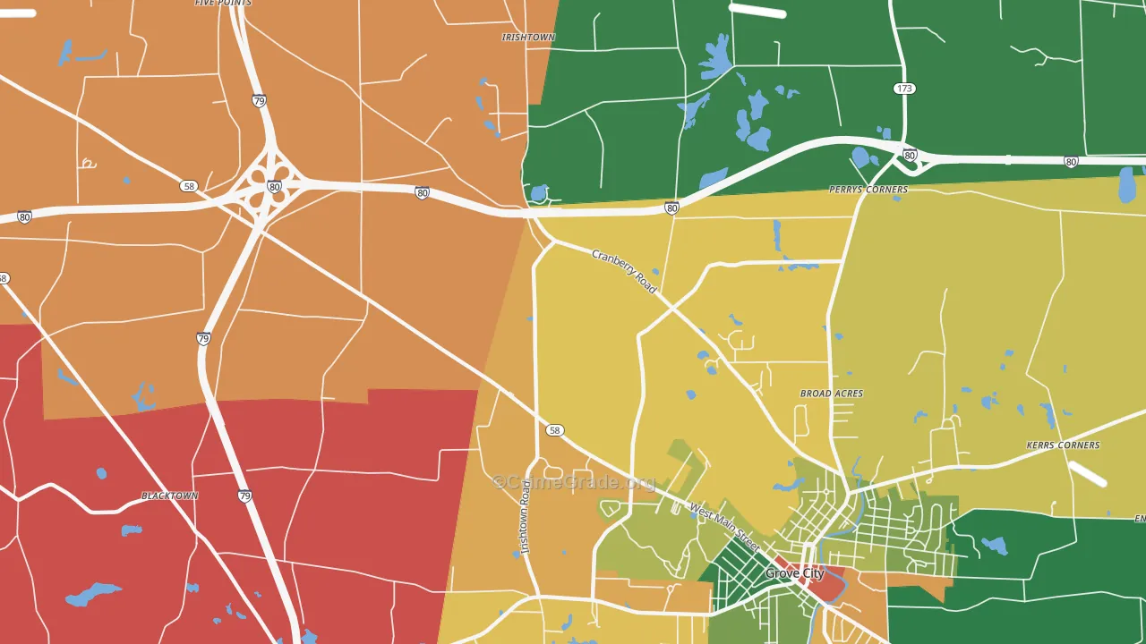 McDowell Corners, PA Map of Theft Rates