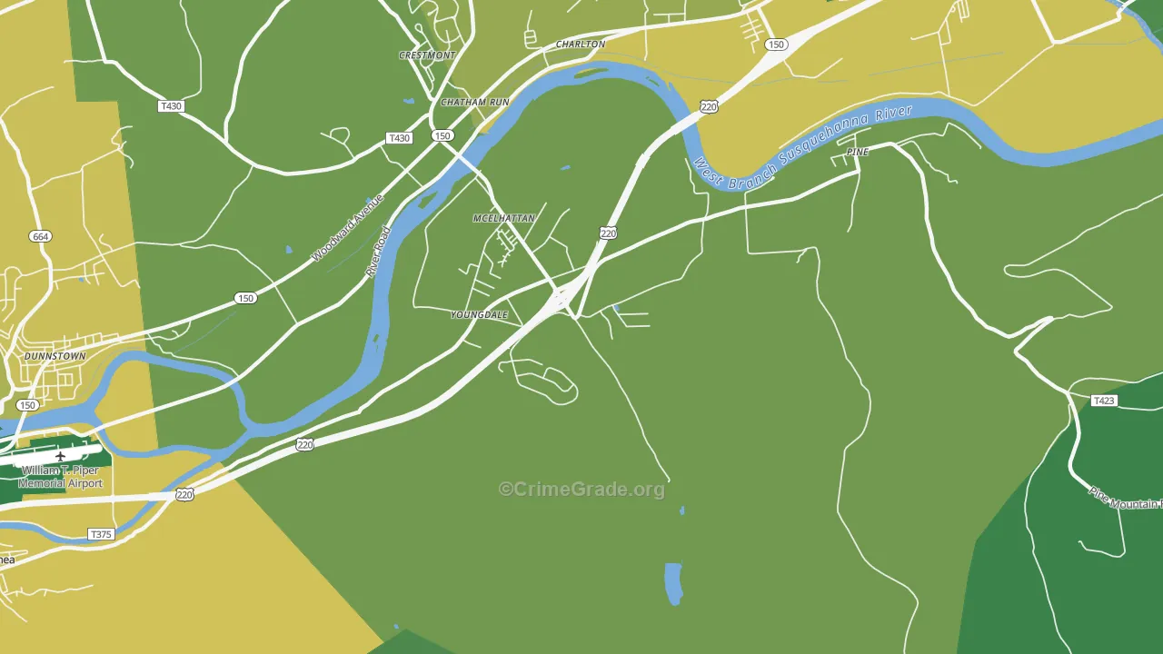 McElhattan, PA Map of Theft Rates