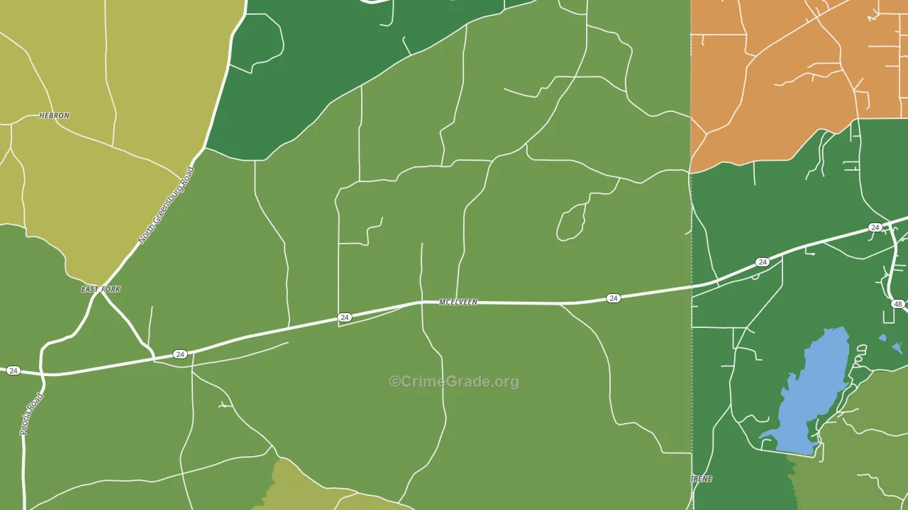 McElveen, MS Map of Theft Rates