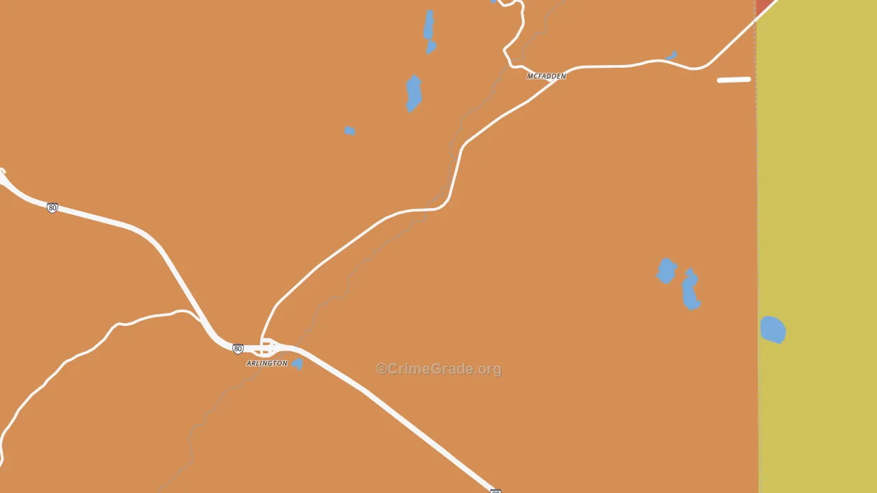 McFadden, WY Map of Theft Rates