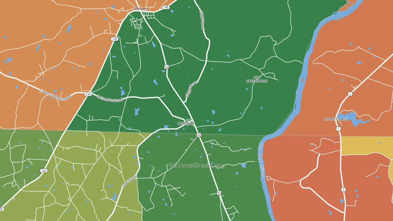 McFarlan, NC Map of Theft Rates