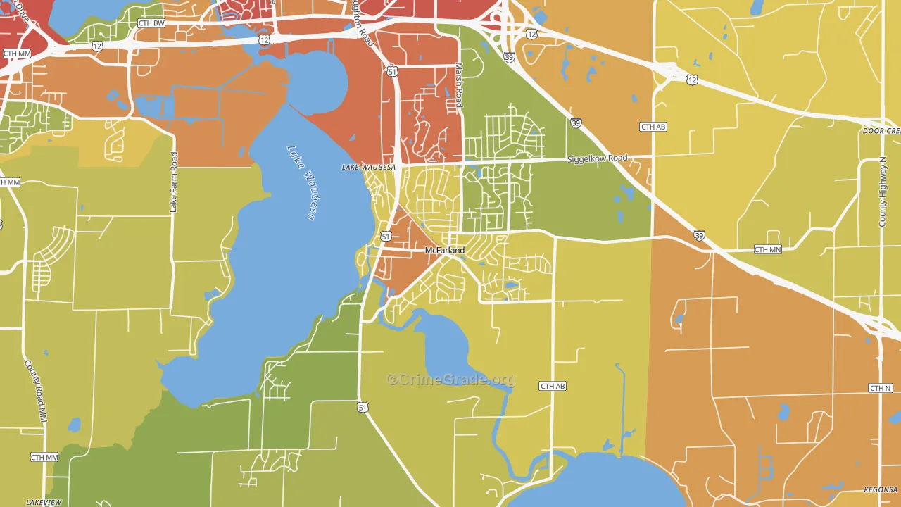 McFarland, WI Map of Theft Rates