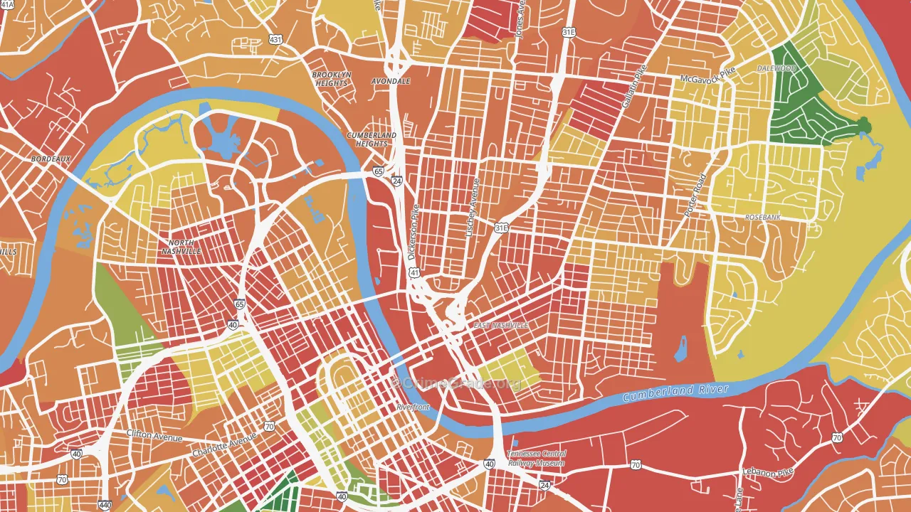 McFerrin Park, Nashville, TN Map of Theft Rates