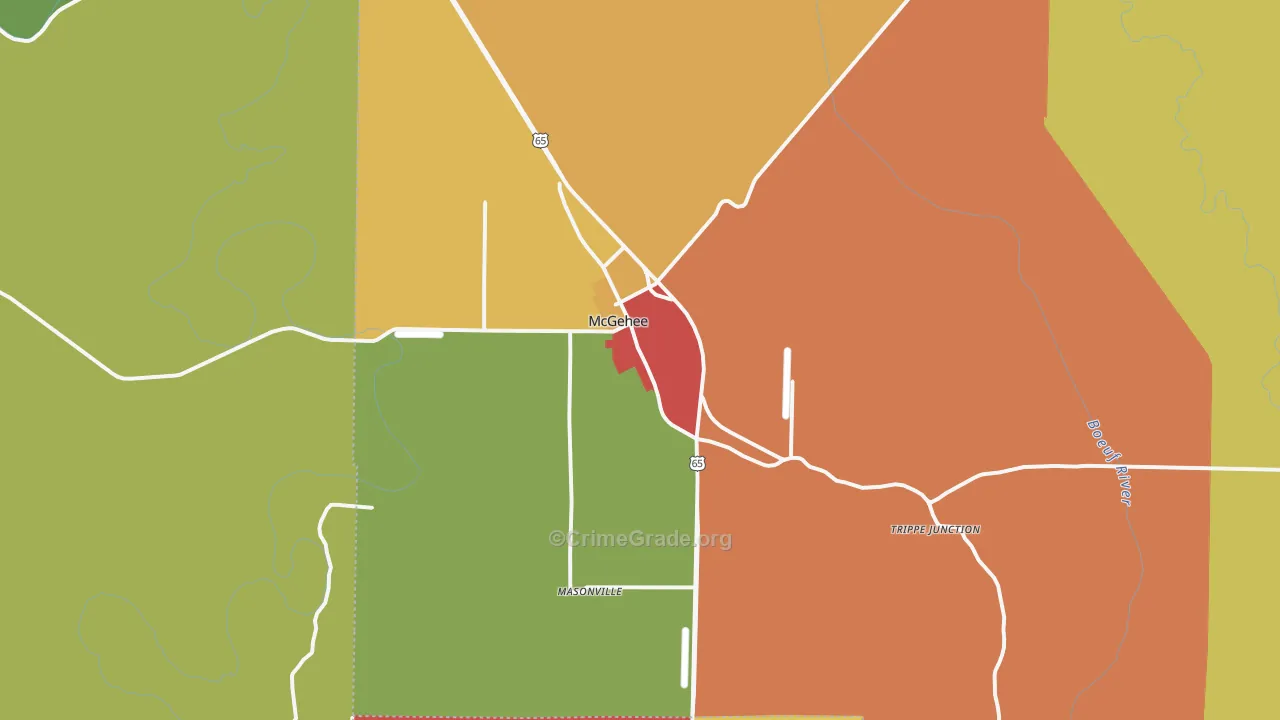 McGehee, AR Map of Theft Rates