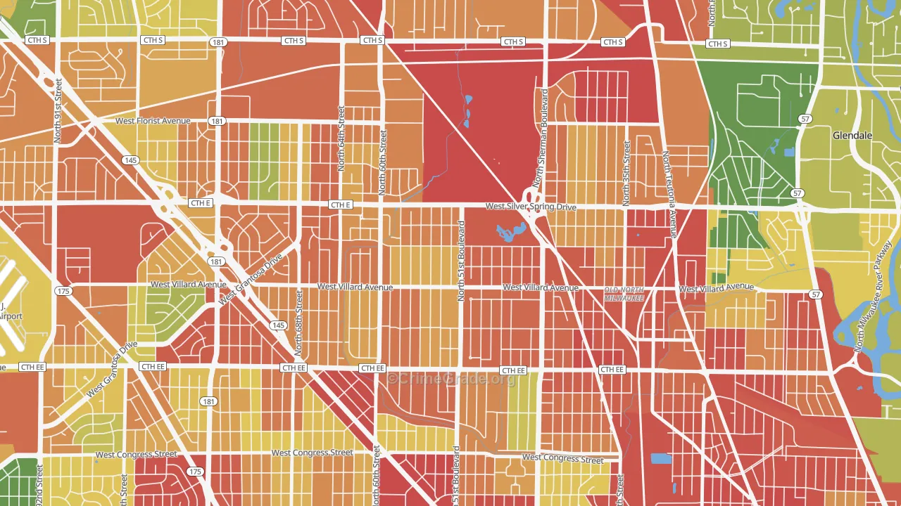 McGovern Park, Milwaukee, WI Map of Theft Rates