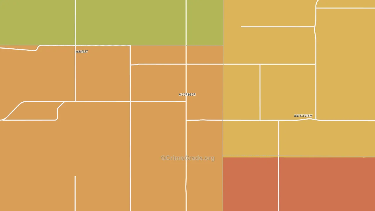 Mcgregor, ND Map of Theft Rates