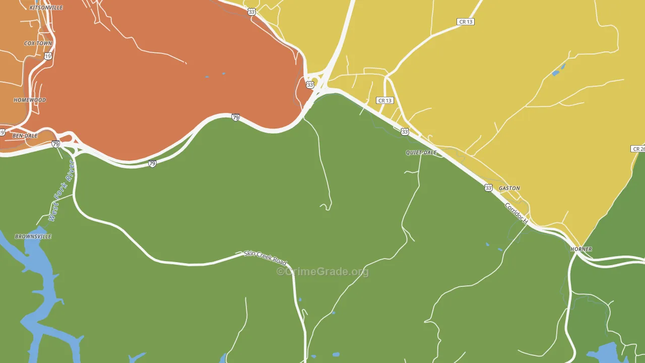 McGuire Park, WV Map of Theft Rates