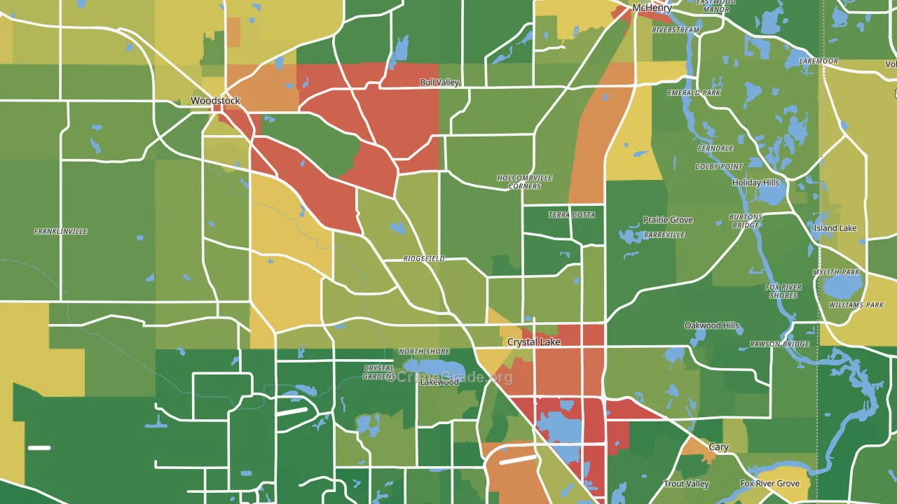 McHenry County, IL Map of Theft Rates