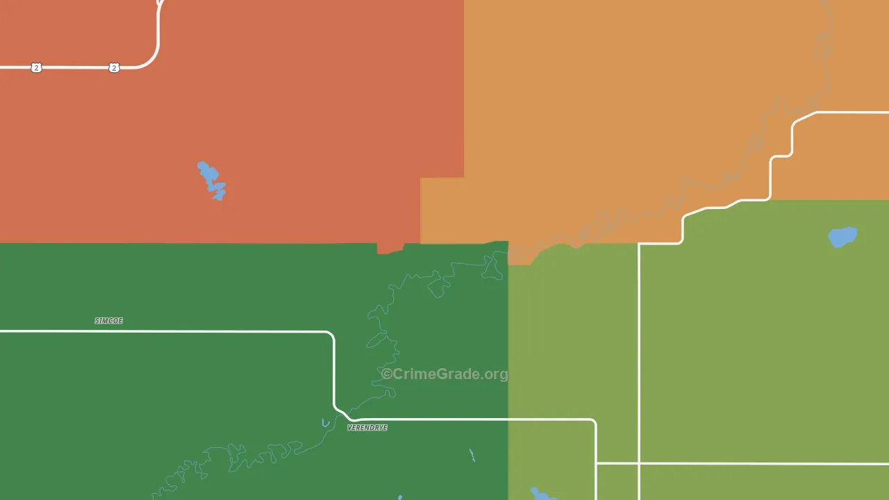 McHenry County, ND Map of Theft Rates