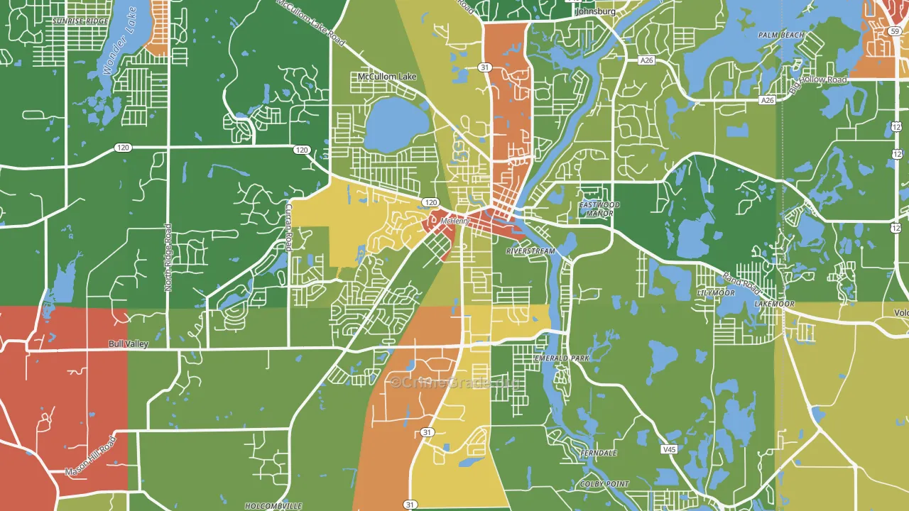Mchenry, IL Map of Theft Rates