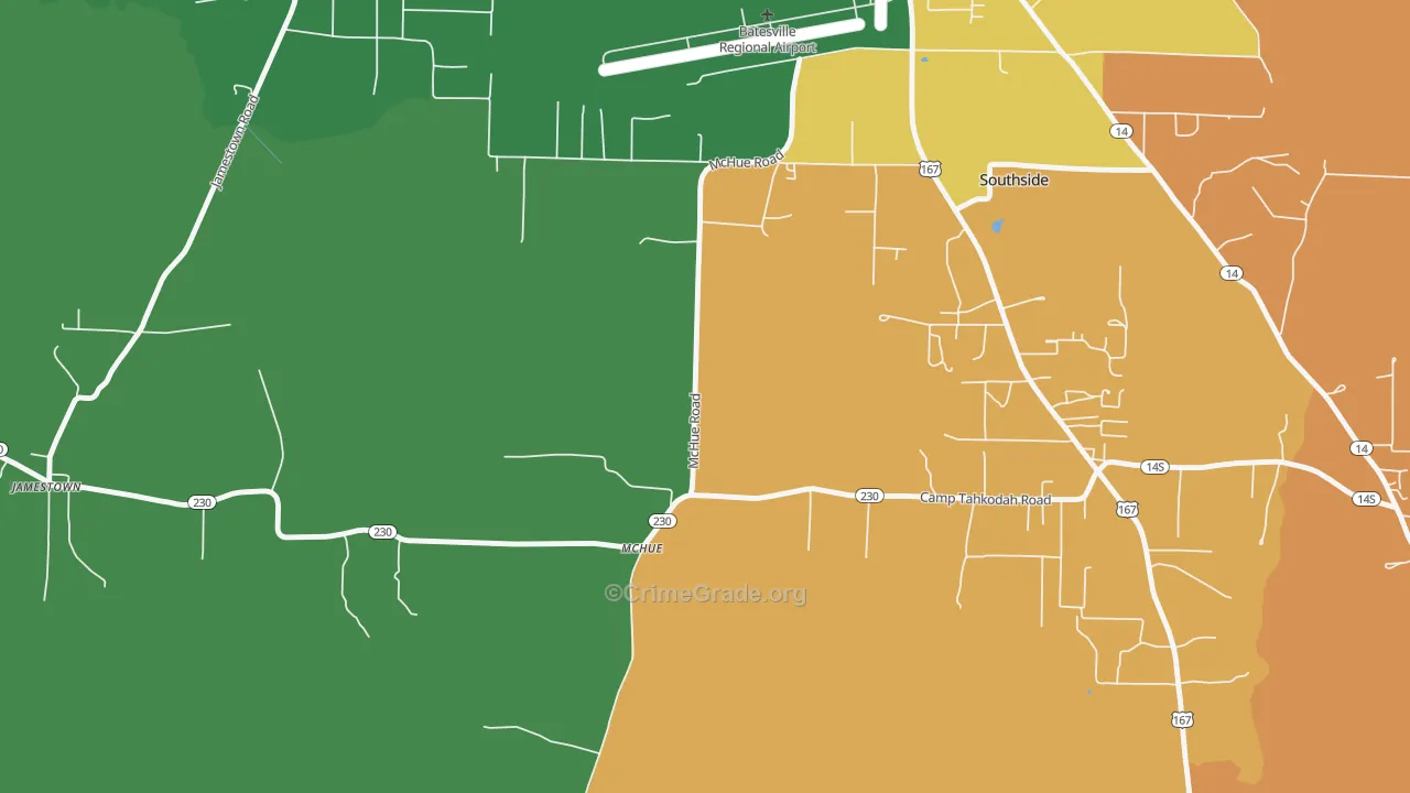 McHue, AR Map of Theft Rates