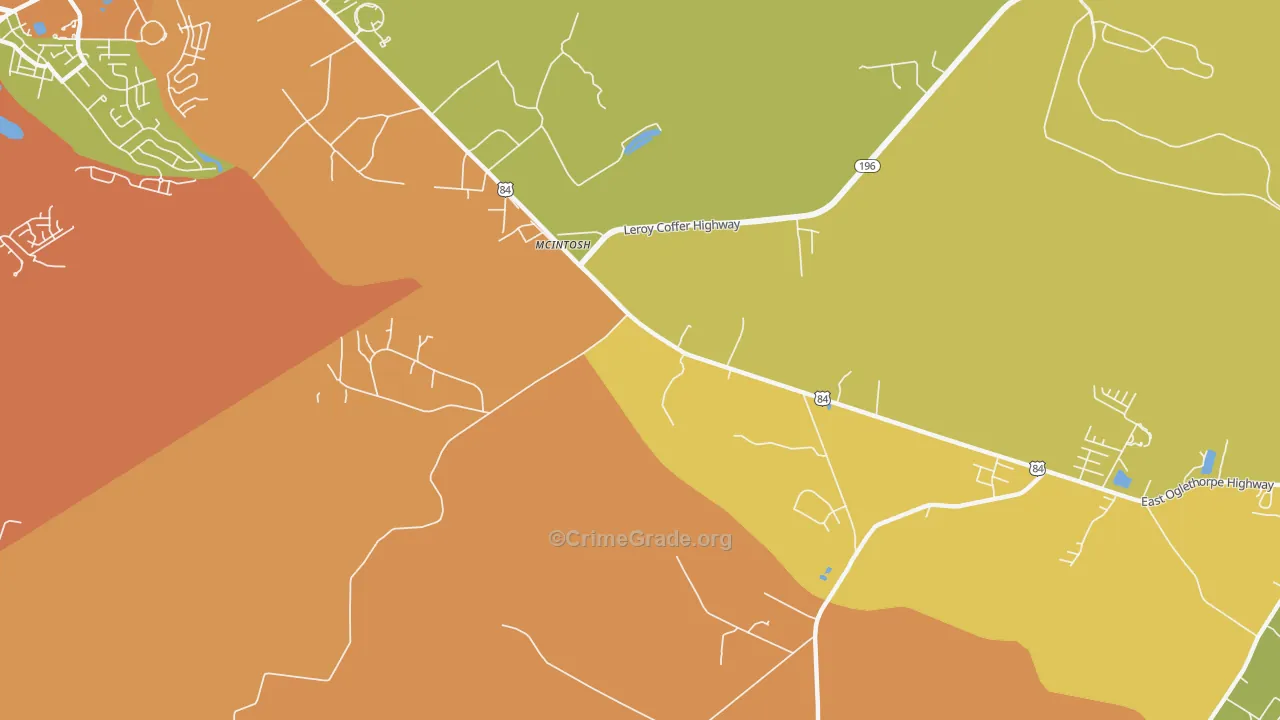 McIntosh, GA Map of Theft Rates