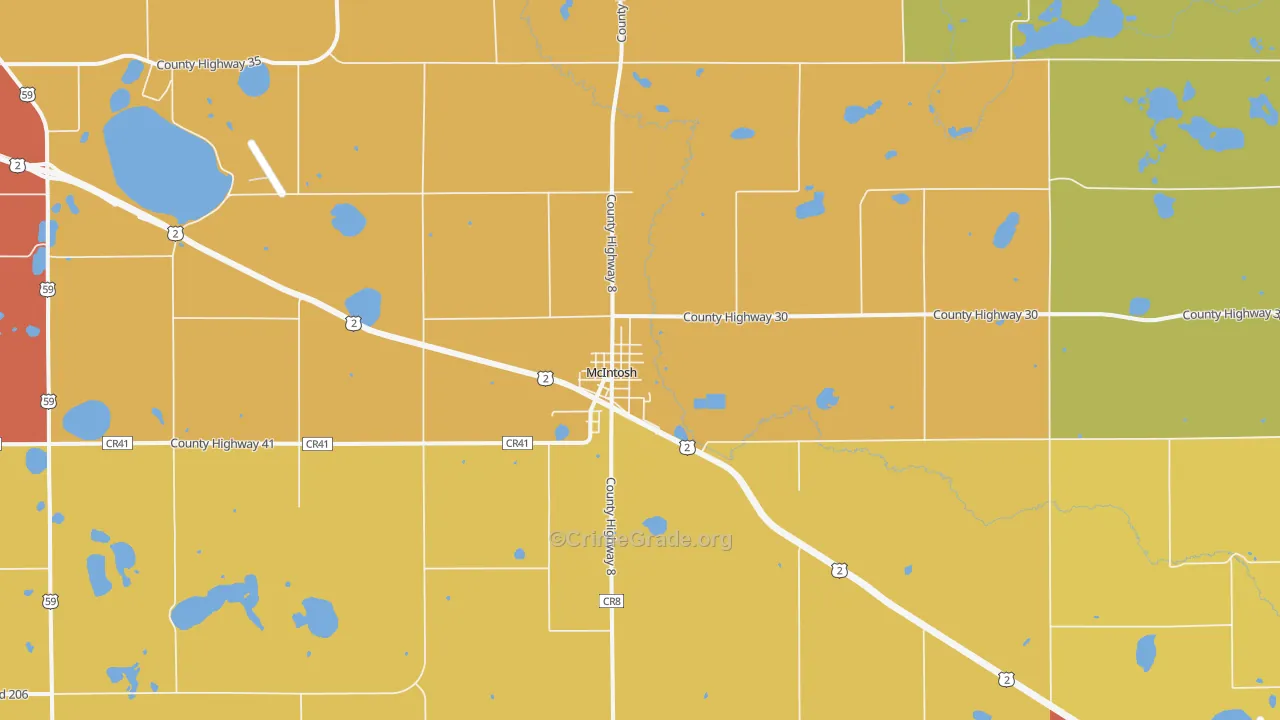 Mcintosh, MN Map of Theft Rates