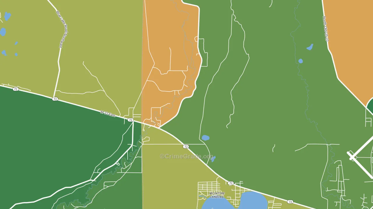McIntyre Landing, MI Map of Theft Rates