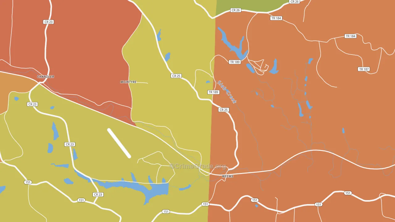 McIntyre, OH Map of Theft Rates