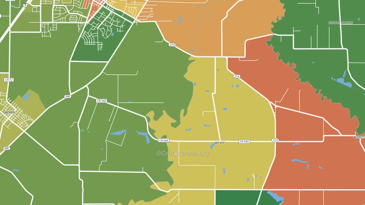 McKee, OR Map of Theft Rates