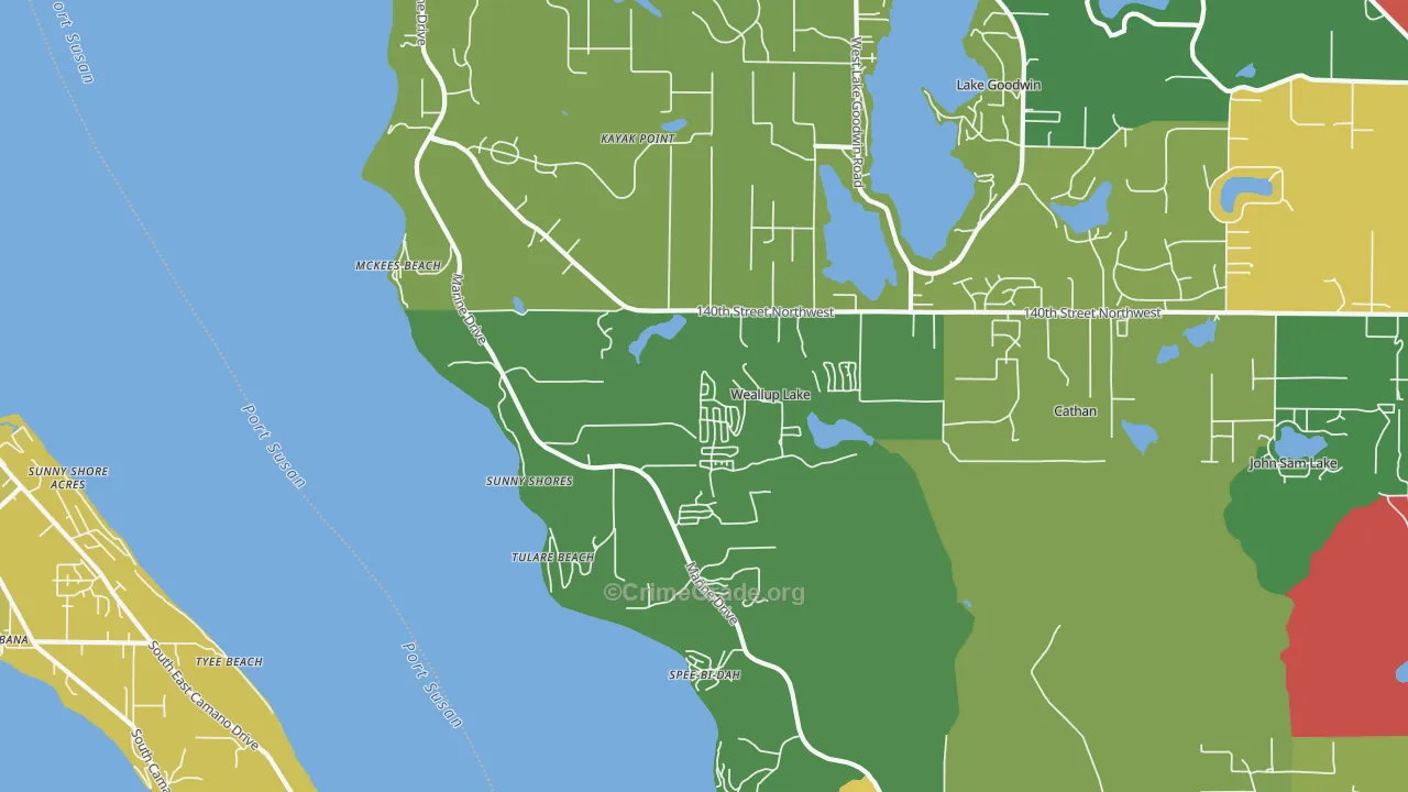 McKees Beach, WA Map of Theft Rates