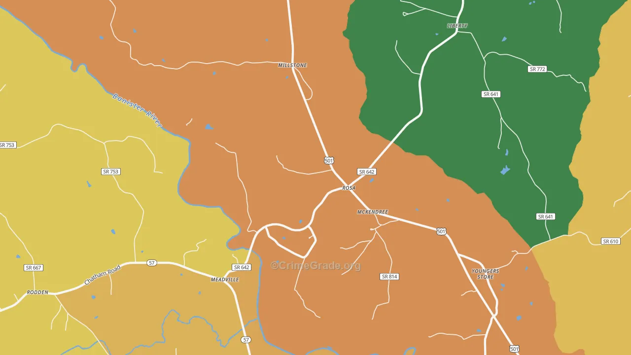 McKendree, VA Map of Theft Rates