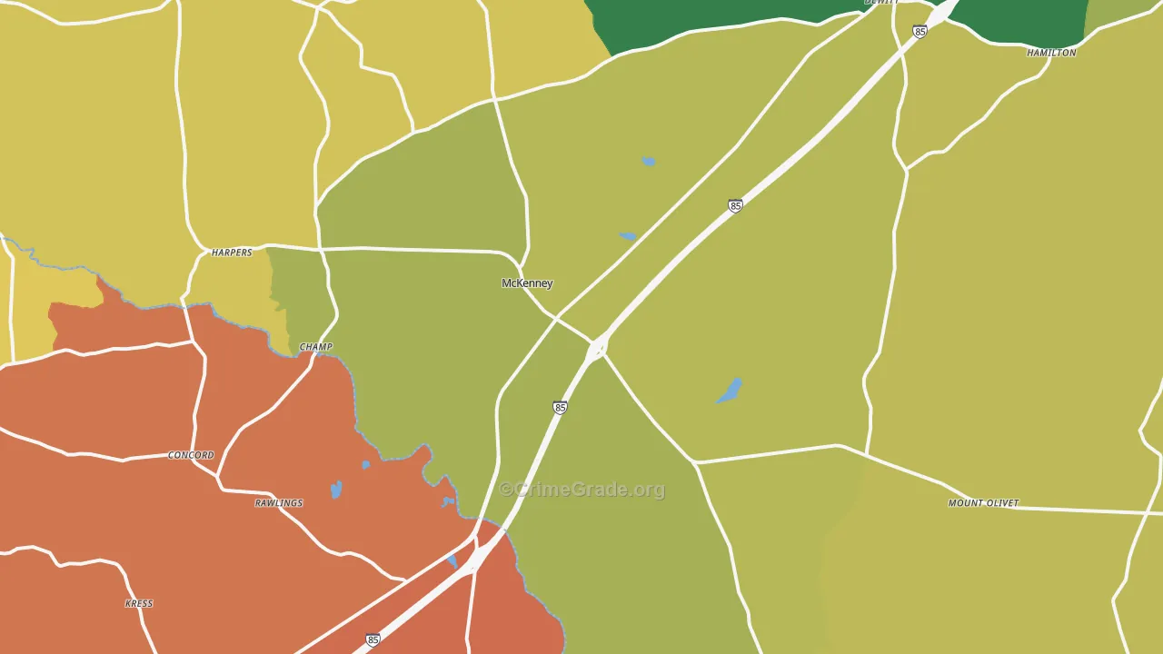 McKenney, VA Map of Theft Rates