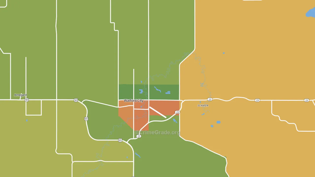 McKenzie County, ND Map of Theft Rates