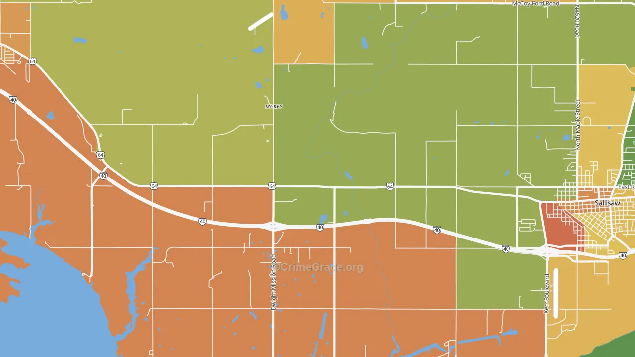 McKey, OK Map of Theft Rates