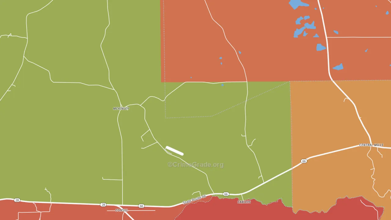 McKinley, AL Map of Theft Rates