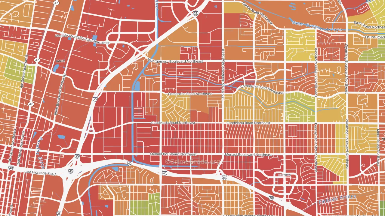McKinley, Albuquerque, NM Map of Theft Rates