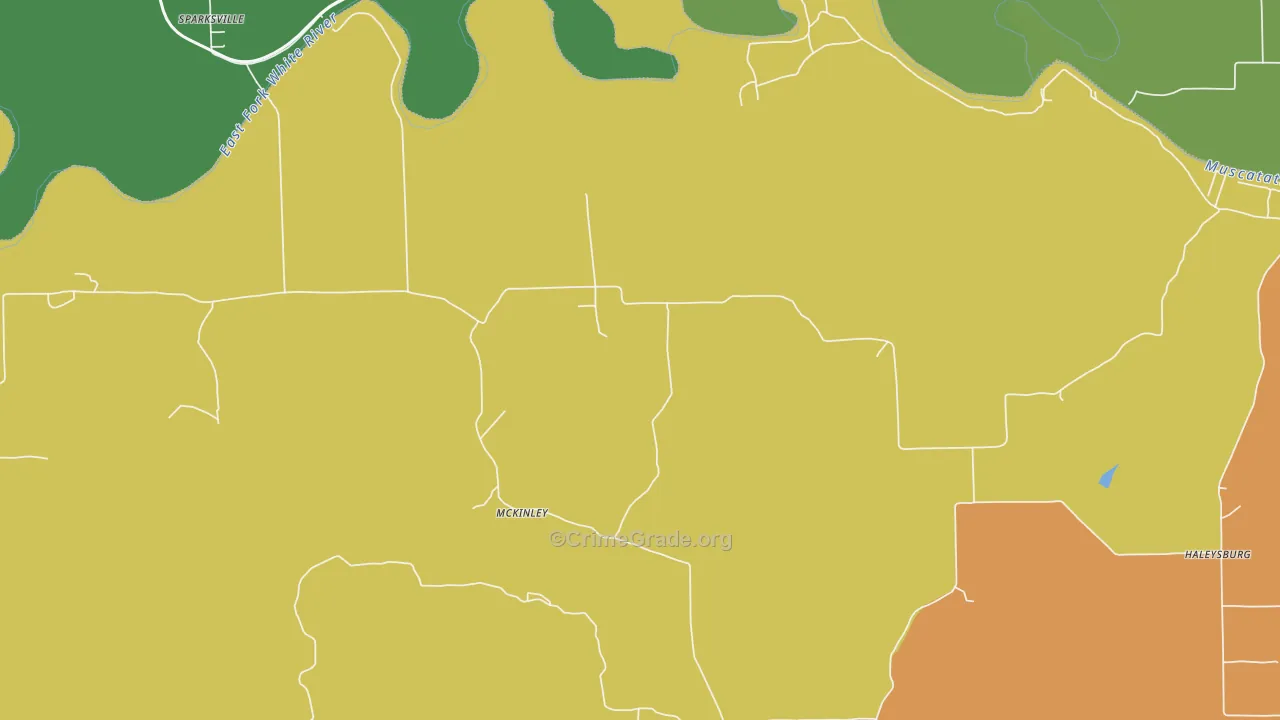 McKinley, IN Map of Theft Rates