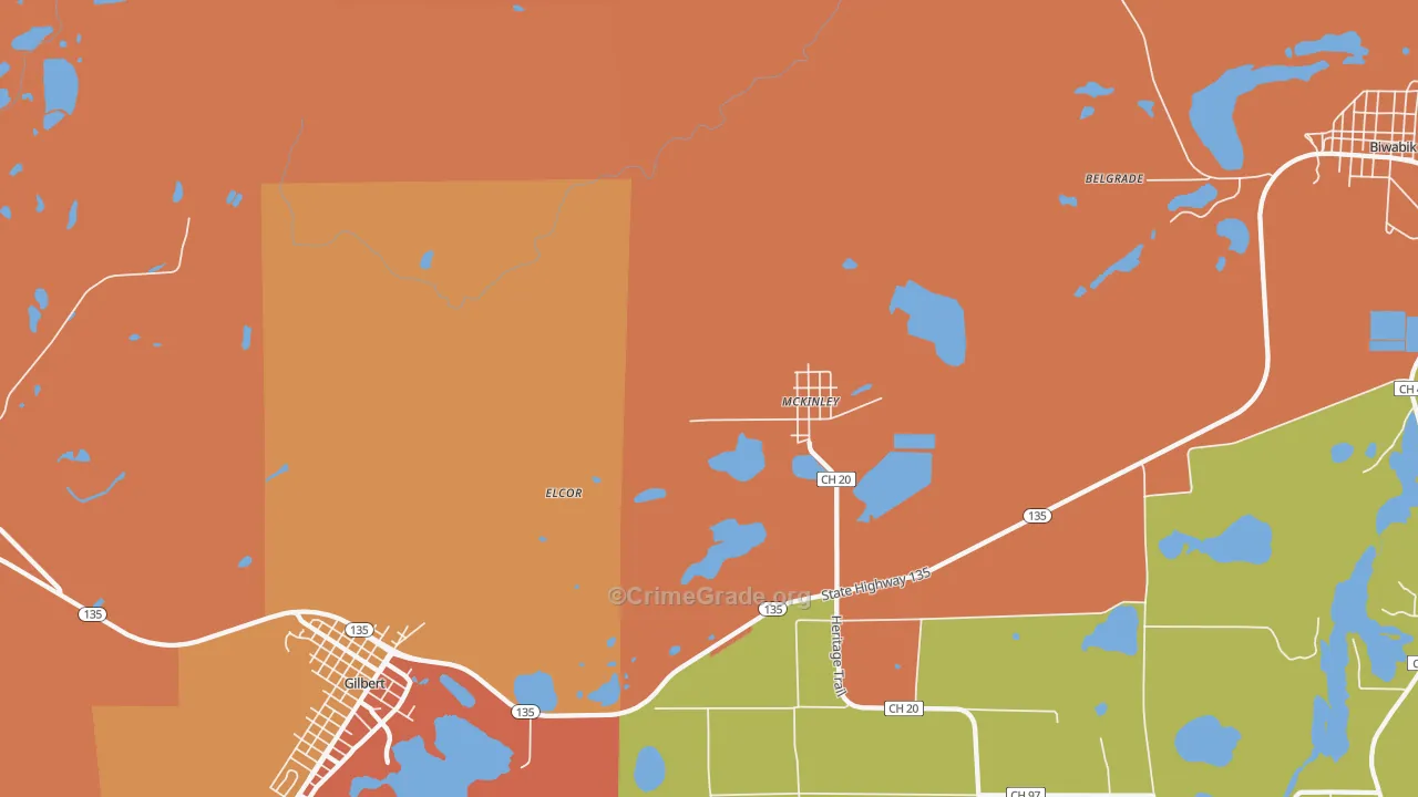 McKinley, MN Map of Theft Rates