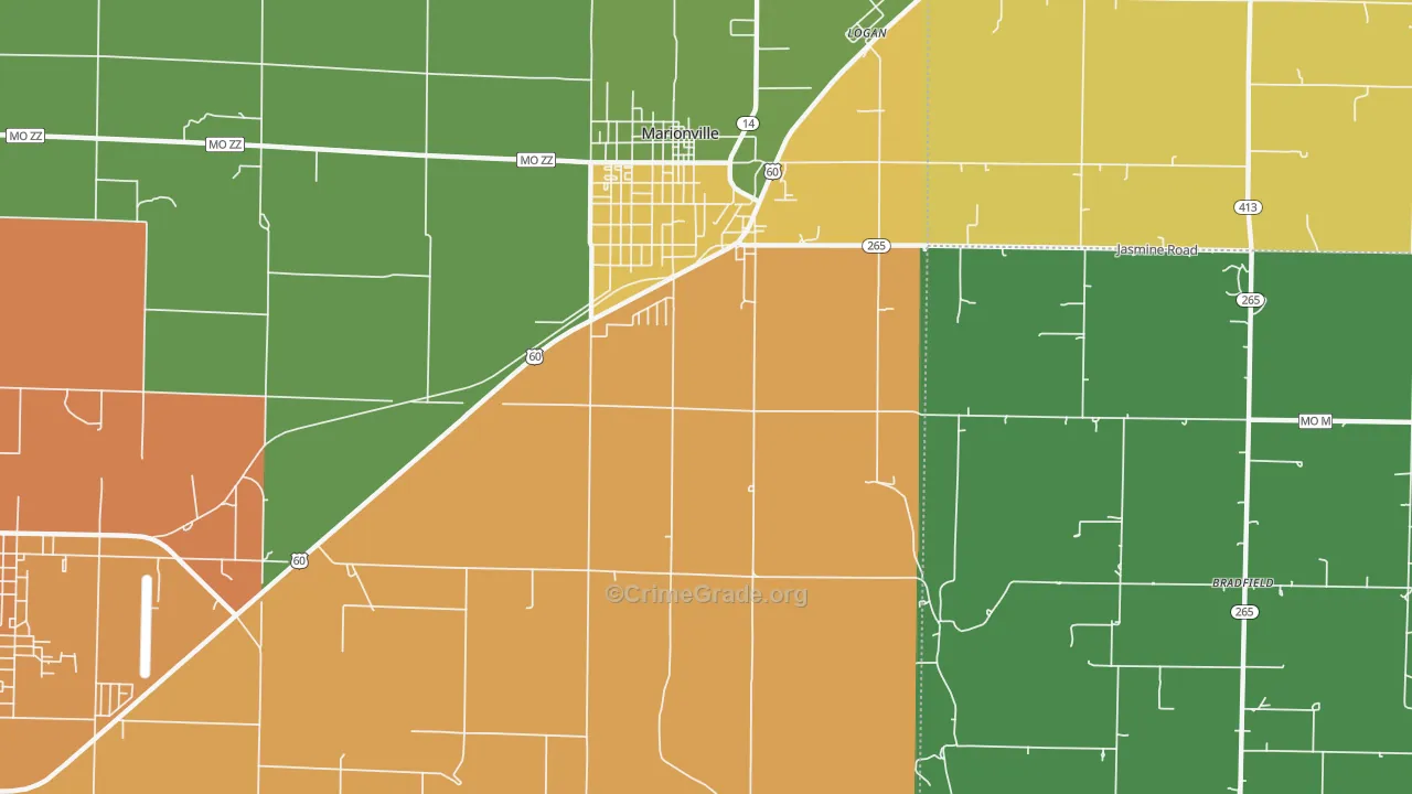 McKinley, MO Map of Theft Rates