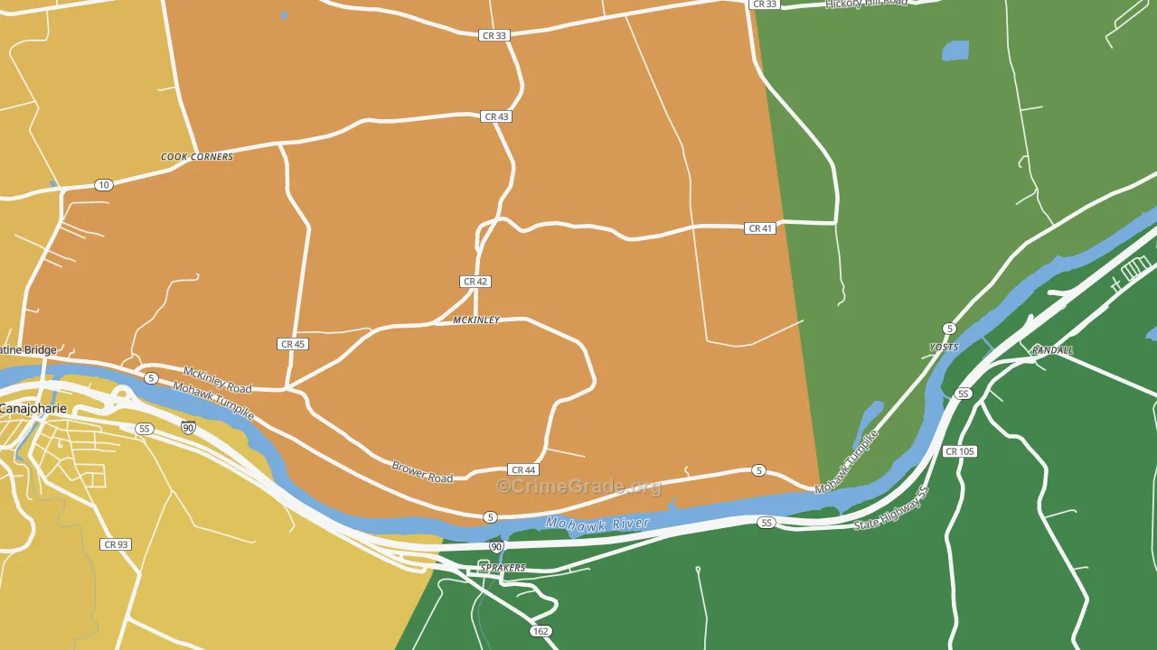 McKinley, NY Map of Theft Rates