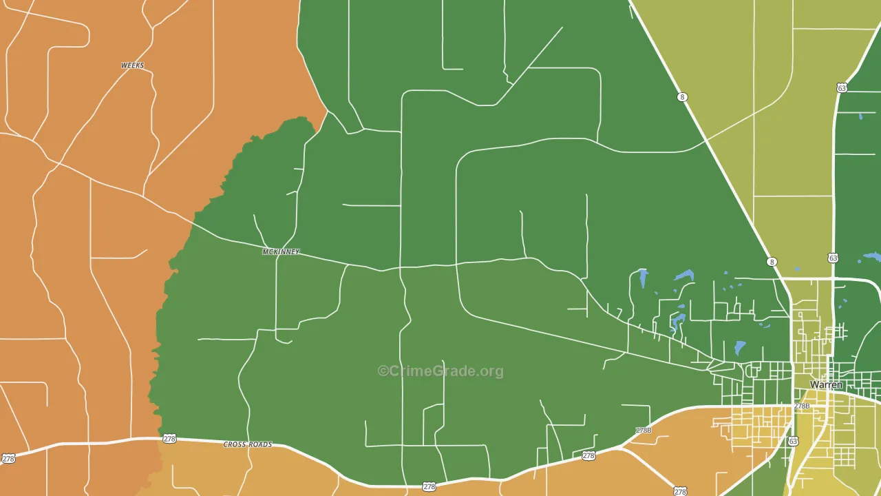 McKinney, AR Map of Theft Rates