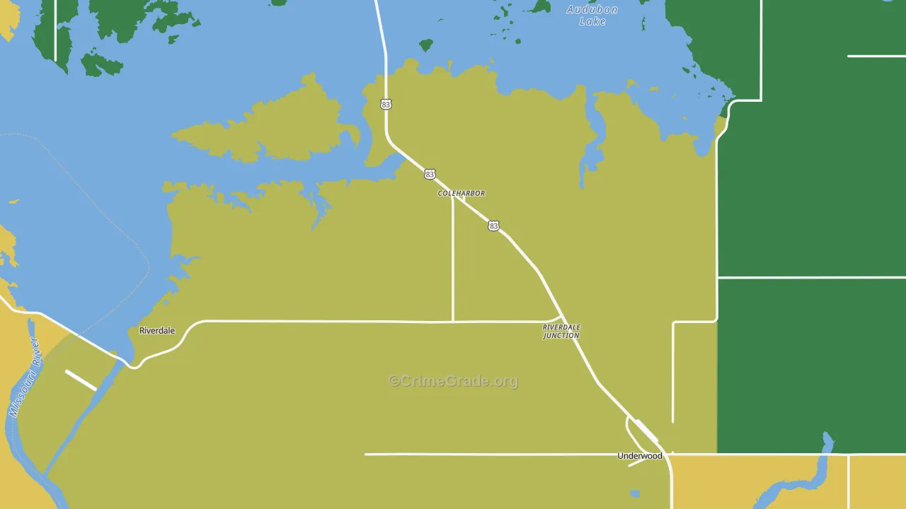 McLean County, ND Map of Theft Rates