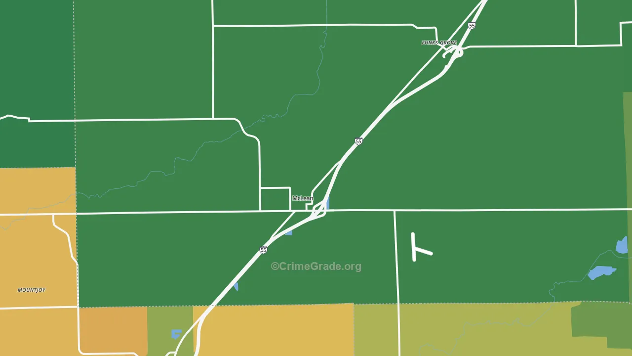 McLean, IL Map of Theft Rates