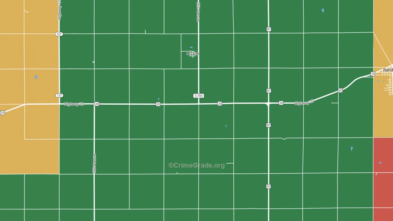 Mclean, NE Map of Theft Rates