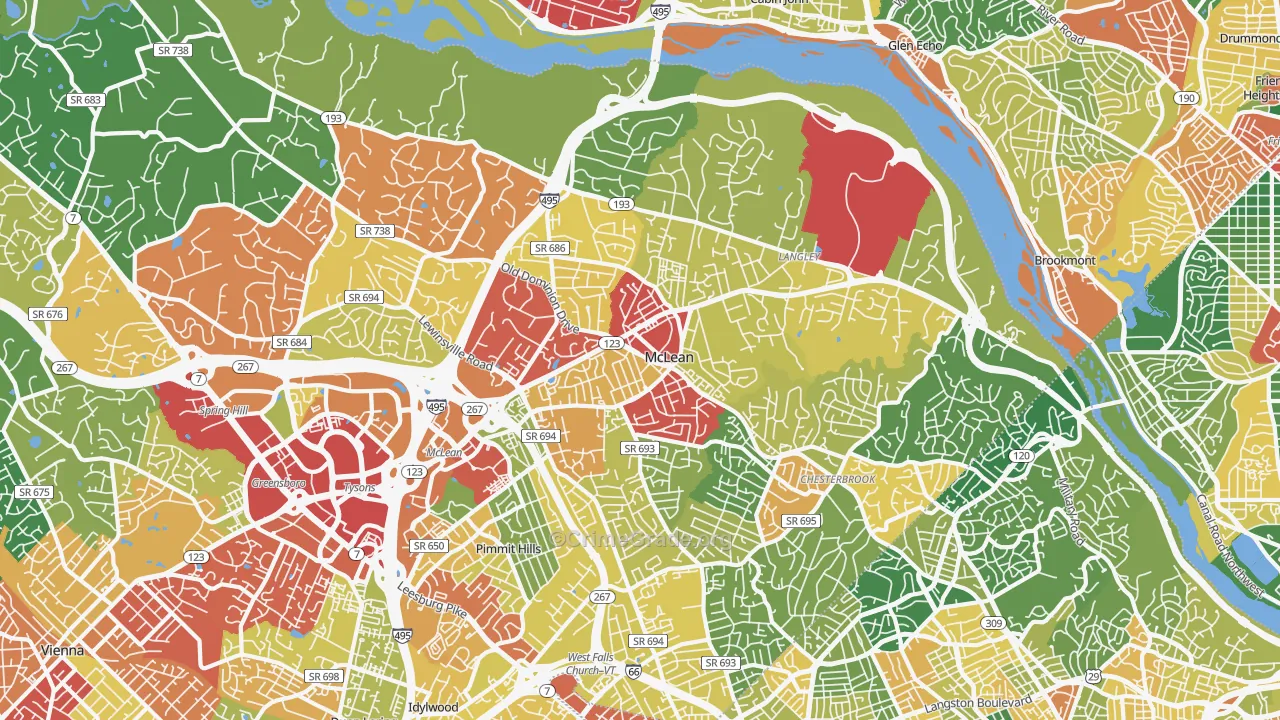 McLean, VA Map of Theft Rates