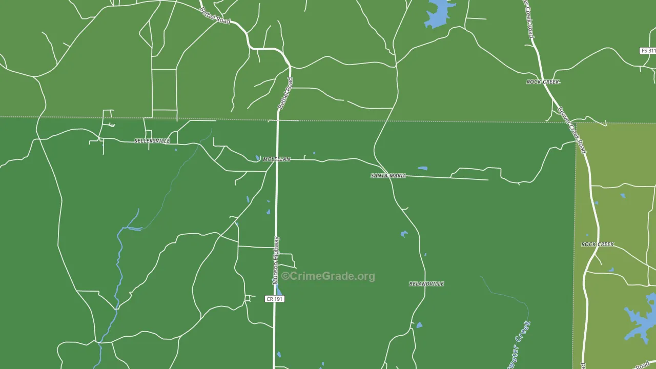 McLellan, FL Map of Theft Rates