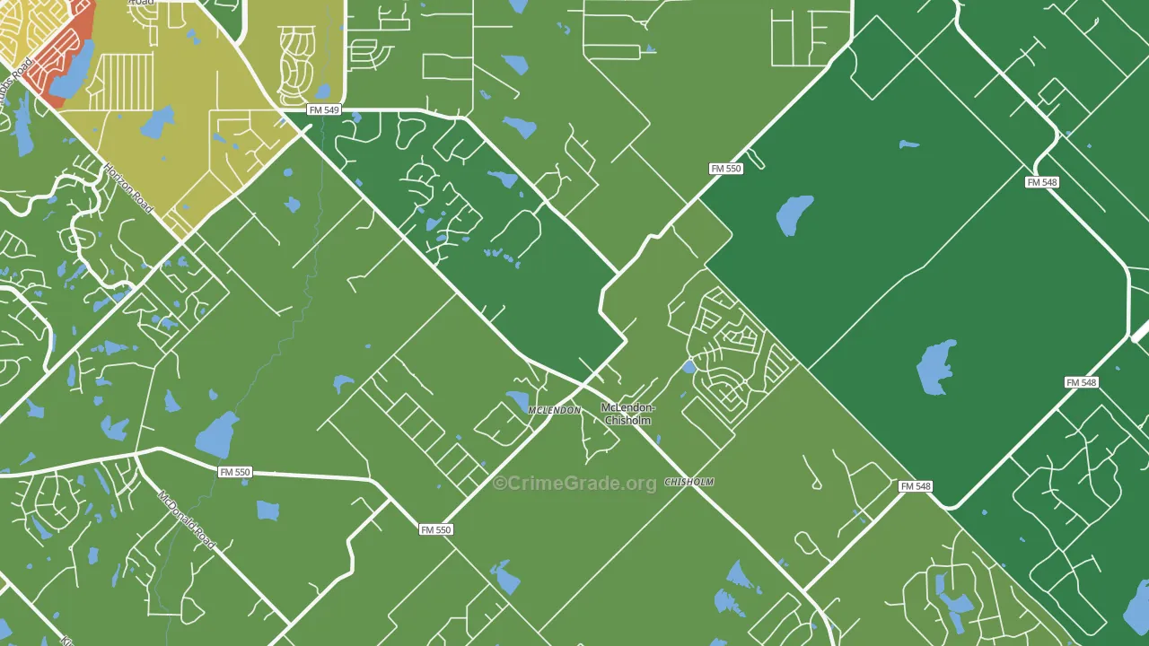 McLendon-Chisholm, TX Map of Theft Rates