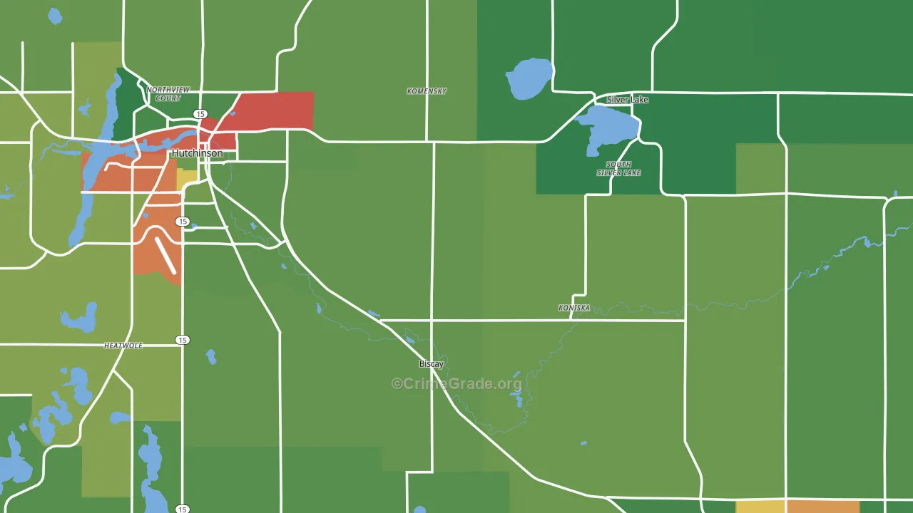 McLeod County, MN Map of Theft Rates
